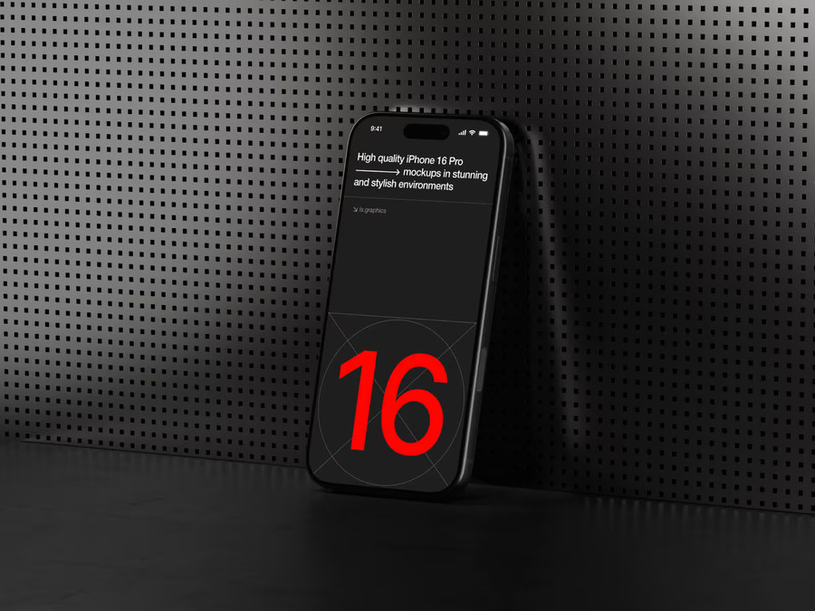 iPhone 16苹果手机贴图PS样机模版08