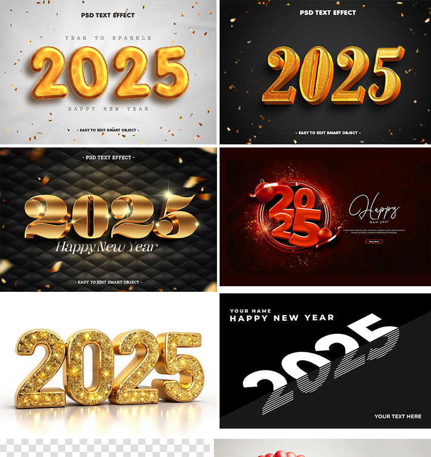 2025年新年蛇年PS海报设计模版01