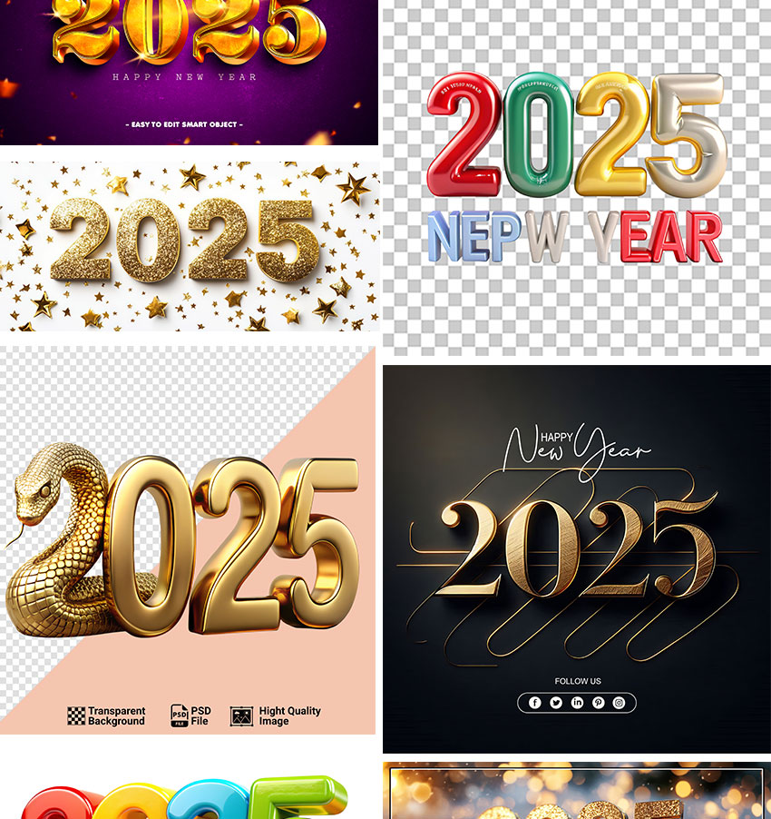 2025年新年蛇年PS海报设计模版03