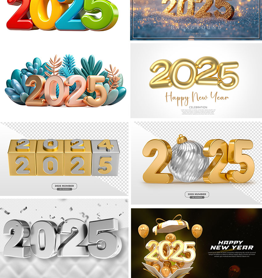 2025年新年蛇年PS海报设计模版04